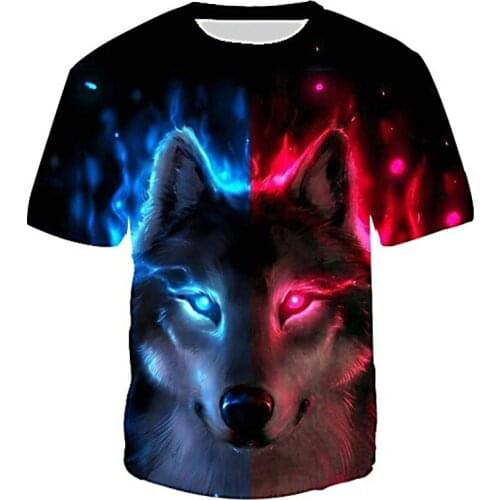 Newest Harajuku Wolf 3D Printed T Shirt Men/women Casual Short Sleeve Popular Funny T-shirts Summer Fashion Style tshirt