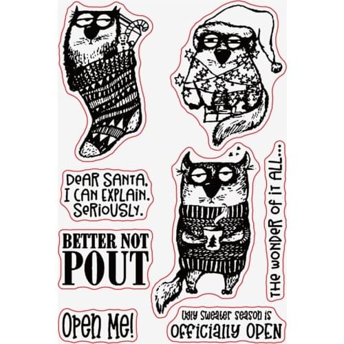 FXL Cool Cat Transparent Clear Silicone Stamp/Seal for DIY scrapbooking/photo album Decorative clear stamp sheets