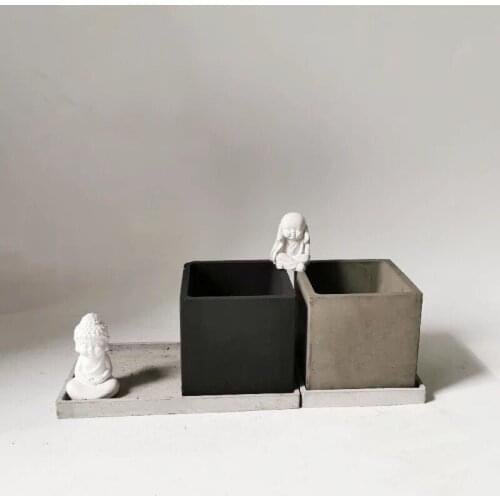 Concrete Production DIY Flowerpot mold 10cm Square Pot Multifunctional Household Double-layer Gardening Concrete Flowerpot Mold