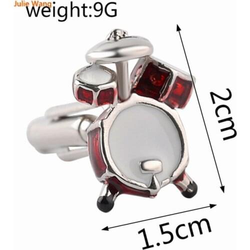 Julie Wang 1 Pair Brand Designed Exquisite Drum Band French Cufflinks Cuff Links French Notes Wedding Party Celebration CJ587