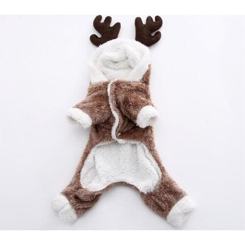 Pet Cat Costume Winter Cotton Cat Clothes for Cats Kitty Kitten Hooded Coat Jacket Warm Thicken Elk Costumes Clothing