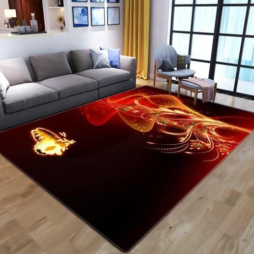 Dream Butterfly Pattern 3D Printed Carpets For Living Room Bedroom Area Rug Soft Flannel Play Mat Rug Foam Kids Memory Child Big