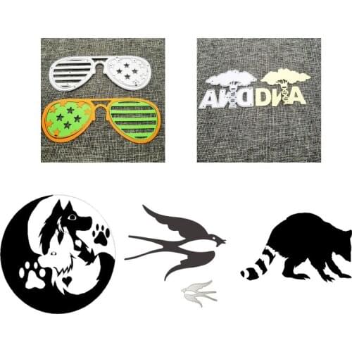 Wolf Eyeglasses Metal Cutting Dies Stencil DIY Scrapbooking Album Paper Card Template Mold Embossing Craft Decoration 2021 New