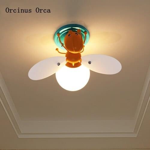 Cartoon creative firefly ceiling lamp childrens room lamp bedroom balcony Nordic modern simple LED insect ceiling lamp