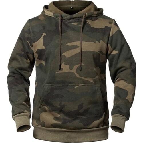 Mens Fashion Camouflage Hoodies Sweatshirt Male Camo Hooded Hip Autumn Winter Military Hoodie Mens Fleece Coats US/EUR Size
