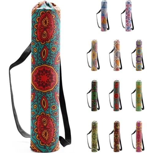 NEW Fashion Yoga Mat Bag Canvas Yoga Bag Exercise Pad Easy Carry Yoga Backpack Dance Sports Yoga Bags Fit Most Size Mats 2021