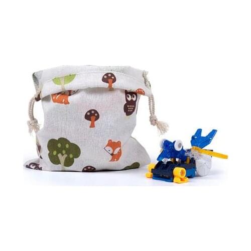 New printed cotton and linen cloth bag drawstring pocket