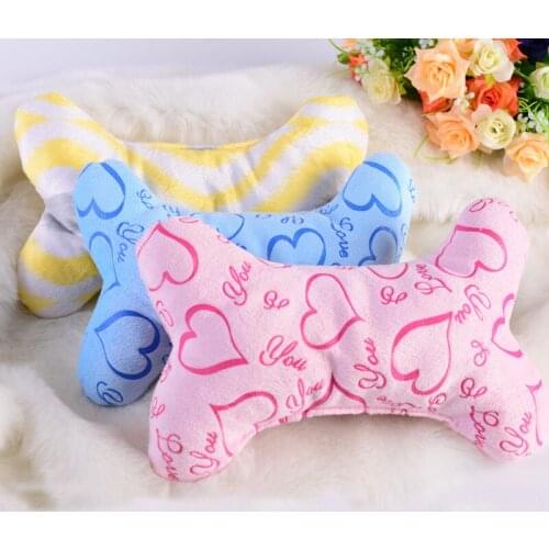 Plush Bone Shape Pet Dog Pillow Cozy Dog Toys For Small Dogs Puppy Toy Pets Shop Dog Supplies dog accessories for small dogs