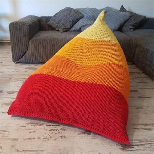 Dropshipping Nordic Style Tatami Lazy Sofa Chair Coat Hand-woven Color Beanbag Cover For Children Room Decoration