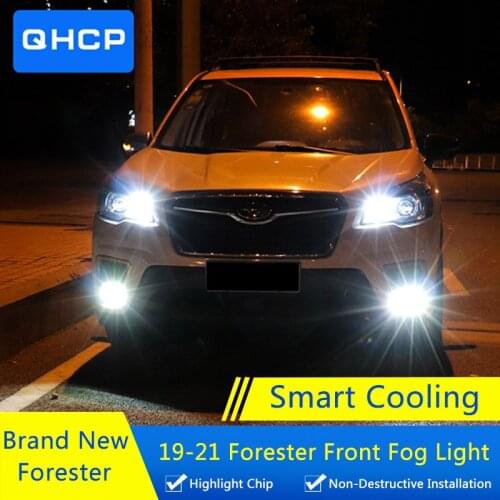 QHCP Front Fog Light Lamp LED Bulbs Long Range lighting Clear Vision High Brightness 2Pcs/Set For Subaru Forester 2019 2020 2021