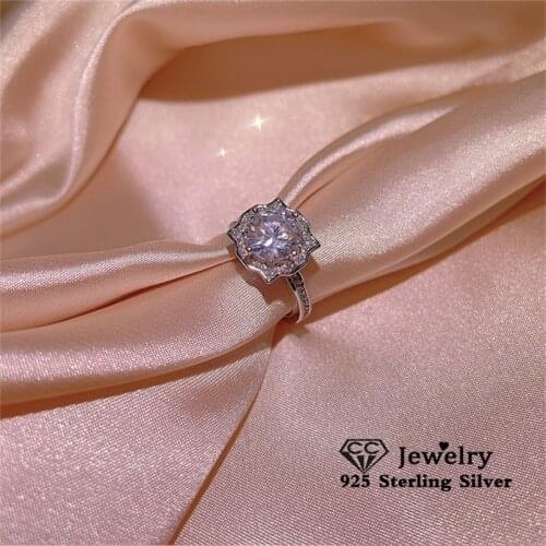 CC Adjustable Open Rings 925 Sterling Silver Fine Jewlry Ring Set Party Accessories Wedding Engagement Bijoux CC3232