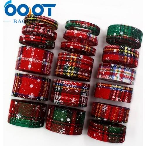 Christmas Ribbons Red and Black Plaid Buffalo Ribbon Snowflake Pattern Craft Ribbon Christmas Decorative Plaid I-19903-2029