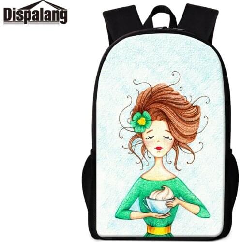 Lady Style Cute Cartoon Ballet Patterns Personalized School Bag for Teenager Primary Students Bookbag Girls Day Pack Mochilas