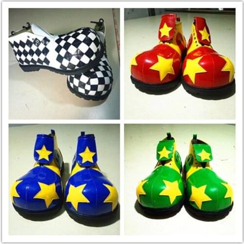 33cm free size star adults clown cosplay boots funny clown shoes party supplies halloween cosplay shoes white black clown