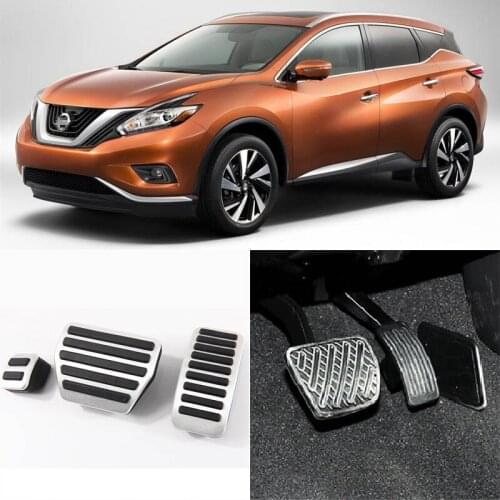 Savanini Brand New 3pcs Aluminium Non Slip Foot Rest Fuel Gas Brake Pedal Cover For Nissan Morano AT 2011-2016