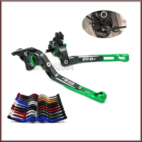 For KAWASAKI NINJA 650R/ER-6F 2009-2016 2015 Motorcycle Accessories Folding Extendable Adjustable Brakes Clutch Levers LOGO CNC