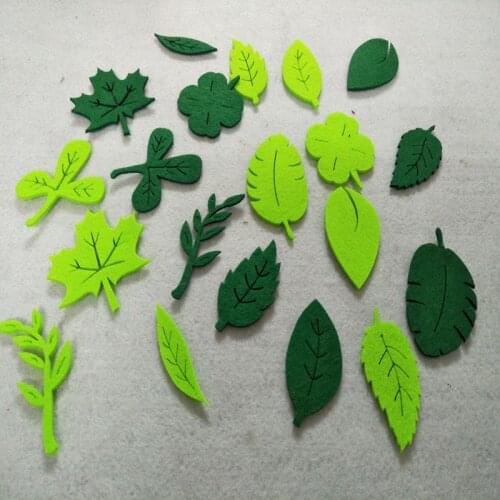 Mixed 20pcs Pretty Brand 10 Designs 3mm Green Leaf for DIY Felt design sewing decoration