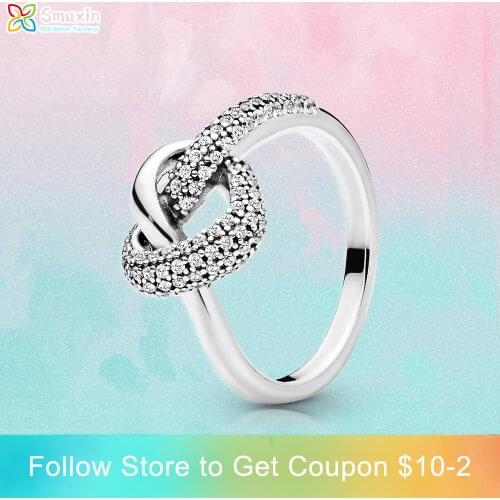 Smuxin 925 Sterling Silver Rings Knotted Heart Rings 925 Silver Women Rings Ngagement Ring Women Jewelry Making Girl Rings
