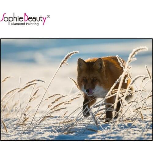 Sophie Beauty Diy Diamond Painting Cross Stitch Snow Vicissitude Fox Full Handcraft Embroidery Handicrafts Mosaic Home Decor