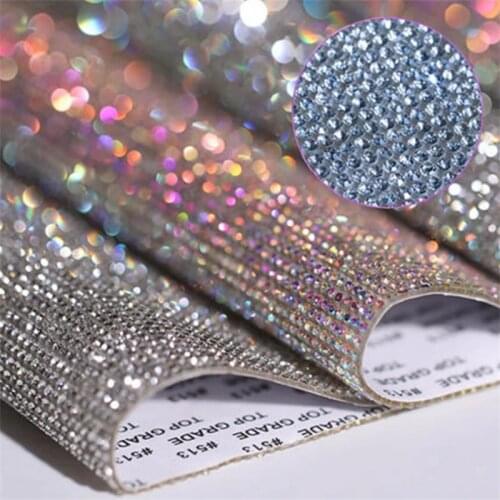 40cm Glass Hotfix Rhinestones Trim Chain Flatback Mesh Bending Trimming Hofix Rhinestone Strass for DIY Dress Phone Case