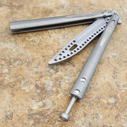 The One Mic Titanium Handle Particle Training Blade Not Sharp D2 Steel Tactical Outdoor Camp And Hunt Tool Gift For Men