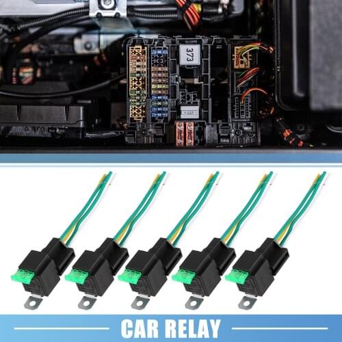 Uxcell 5 Pcs 4/5Pin Universal Car Vehicle Motor Fuse Relay Switch Power JD1912 DC12V/24V 30AAutomotive With Relay Socket