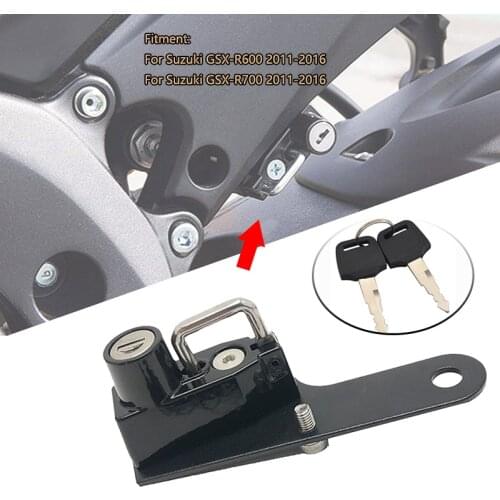 Motorcycle Helmet Lock Anti-theft Security Aluminum Alloy Mount Hook with 2 Keys For Suzuki GSX-R600/700 GSX R600 R700 2011-2016