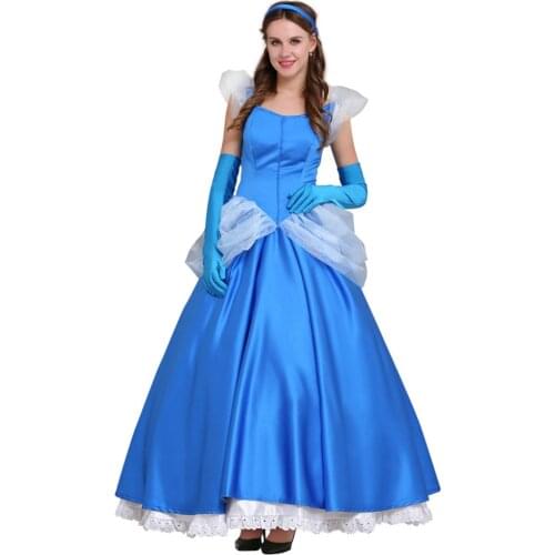 Womens Fantasy Princess Costume Fancy Party Blue Dress Cosplay Costume