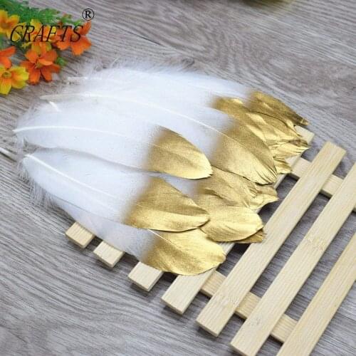 10/20 pieces of 15-20cm beautiful gold goose feather DIY jewelry decorative accessories