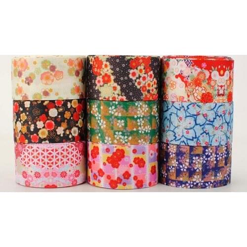 10yards - different sizes -Japanese printed grosgrain ribbon - Japanese flowers ribbon - Lovely,Cute ribbon