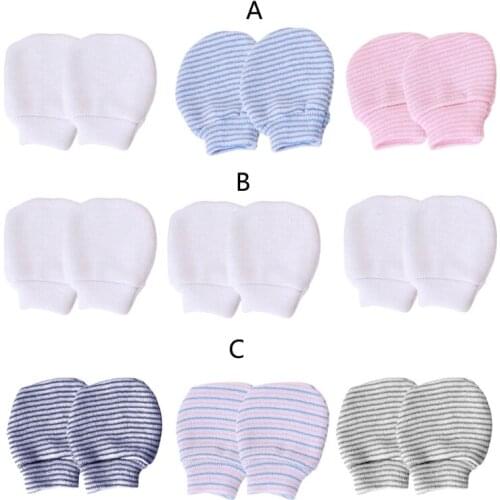 3 Pair Simple Cute Baby Knit Gloves Newborn Anti-eat Hand Anti-Grab Glove Mitten