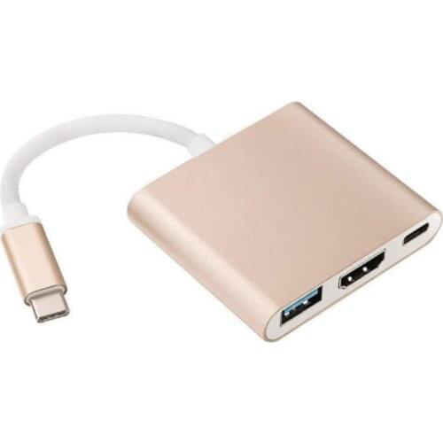 3-in-1 Type-C Female Adapter Usb Type-C Hub Adapter USB C hub to HDMI-compatible USB3.0 with Charging Converter