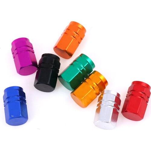 4 X Valve Aluminum Hexagon Eight Colors Valve Cap Aluminum Hexagon For Car Motorcycle Top