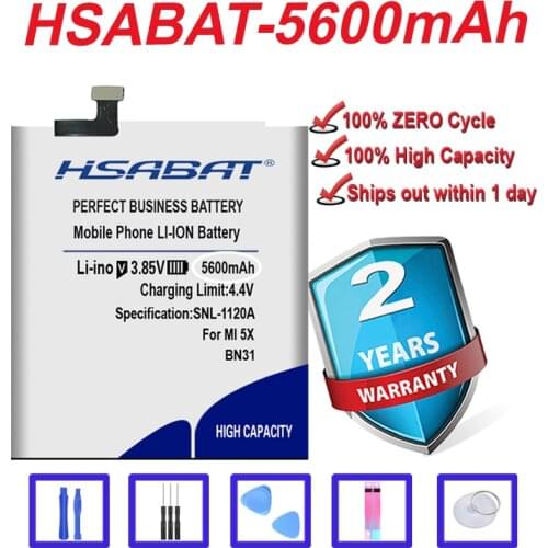 Top Quality 5300mAh Battery for Xiaomi Mi A1 / Redmi Y1 Lite for Xiaomi Mi 5X Mi5X/Redmi Note 5A 5A pro BN31 + tracking number