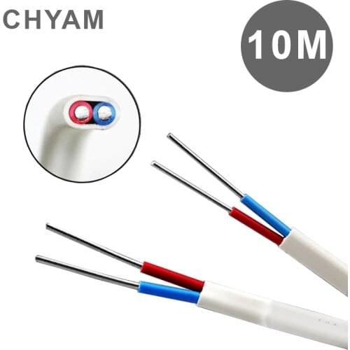 10 Meters Aluminum Wire 2-core Two Pins For Household Outdoor Power Line 2.5/4/6mm Square With White Cover