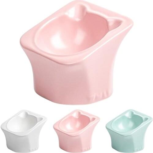 Pet Bowl Geometric Tilting Antiskid Pet Food Bowl Pet Feeder Bowl for Dogs Cats