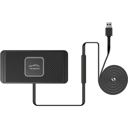 Car Wireless Charger for iPhone 8 Plus X XR XS Max 2in1 Wireless Charger Car Silicone Pad Phone Dash Mount with GPS Holder