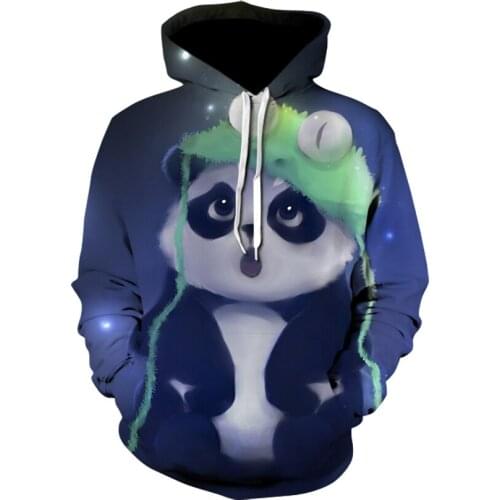 Harajuku womens sweatshirt girls kawaii 3D animal print sweatshirt cute panda cat lion hoodie pullover womens sweatshirt XXS-4