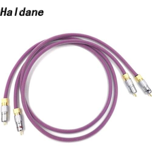 Haldane Pair HIFI Gold Plated 2RCA Cable High-end 6N OFHC Audio cable HIFI Double RCA Signal Line Rca cable for XLO HTP1