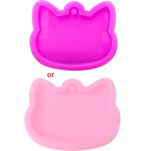 Crystal Epoxy Resin Mold Cat Head Heychain Casting Silicone Mould DIY Craft Tool X4YA