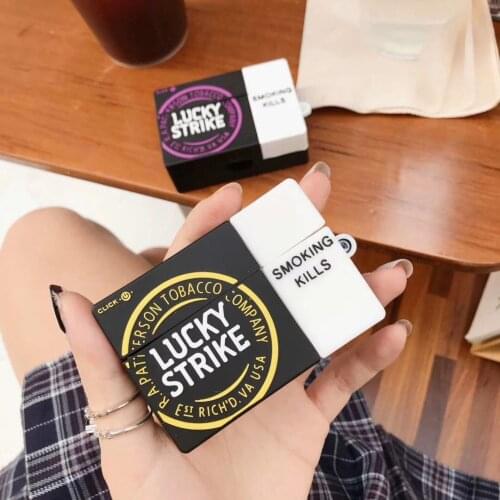Ins Cool Popularity Lucky Cigarette Headphone Case For Apple Airpods Pro 3 1 2 Silicone Wireless Bluetooth Headset Cover Box