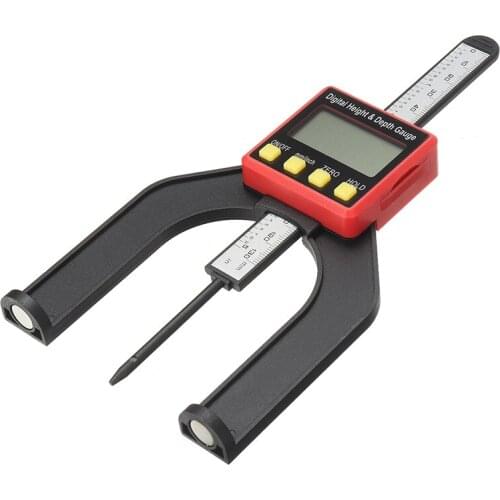 LCD Digital Height Depth Gauge 80mm Woodworking Altimeter Ruler Caliper Tool Measuring Altimeter With Magnetic Feet