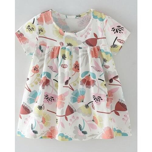 Quality Cotton Infant Bebe Kids One-piece A-Line Dresses for Girls Summer Casual Beach Dress Children Clothing Baby Girl Clothes