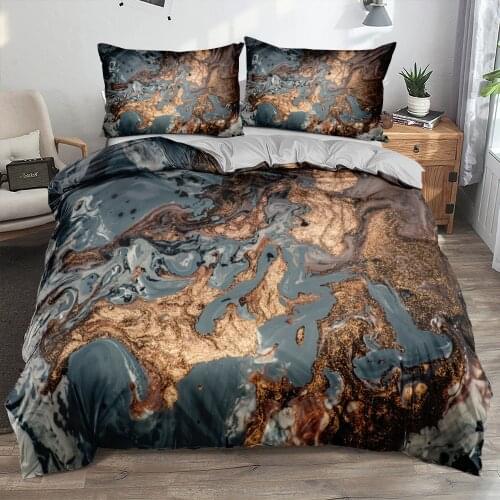 Classic 3D Marble Quilt Cover Set Bedding Sets 3-Piece Comforter Covers Pillowcases Duvet Cover Linens Bed 140x200 Home Textiles