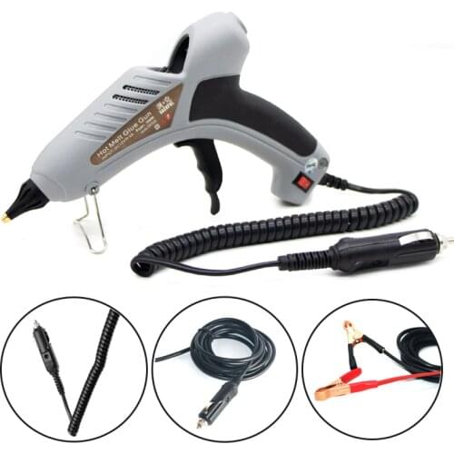 12V-24V 100W Cigarette Lighter Car Use Hot Melt Glue Glun Low Voltage Glue Gun Battery Clip for Car Sheet Metal Repair Tool