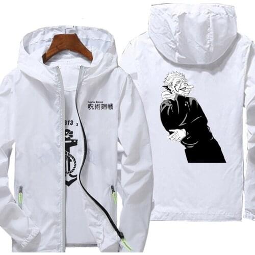 Jacket spring autumn fashion Jujutsu Kaisen print top mens casual zipper jacket mens jacket large size