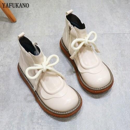 Japanese Style Cute Clown Shoes Mori Girl Retro Martin Boots Thick-Sole Increase High Casual Ankle Boots Big Head Doll Shoes