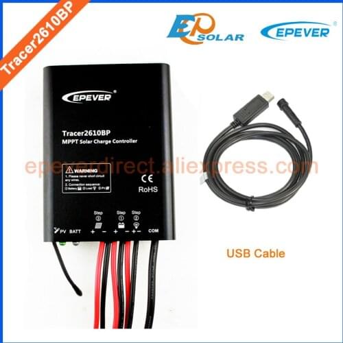 MPPT New series EPEVER Tracer2610BP 10A Max PV input 100V Solar battery regulator 24V charger USB communication cable PC connect