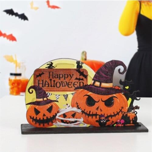 2021 New Halloween Pumpkin Wooden Ornaments Bar Party Scene Layout Halloween Decorations for Home Halloween Party Decorations