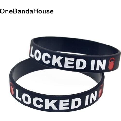 OBH 50PCS Locked in for Sport Silicone Rubber Wristband Adult Size